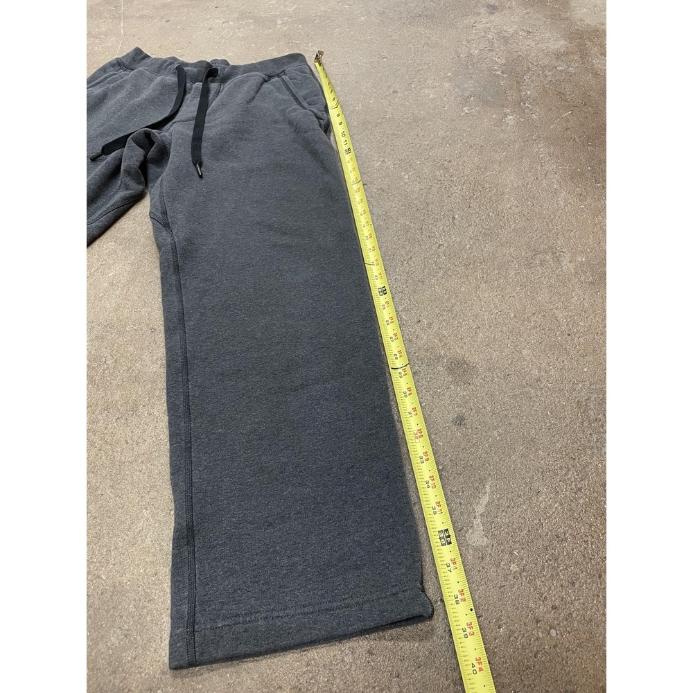 Lululemon Sweatpants Mens Medium Charcoal Gray Fleece Lined Drawstring Open Hem - Picture 12 of 16